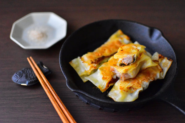 How To Make Chicken Gyoza With Shiso, Umeboshi, & Cheese