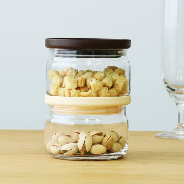 Aderia Stackable Glass Canister Small Kitchen Storage Container 360ml