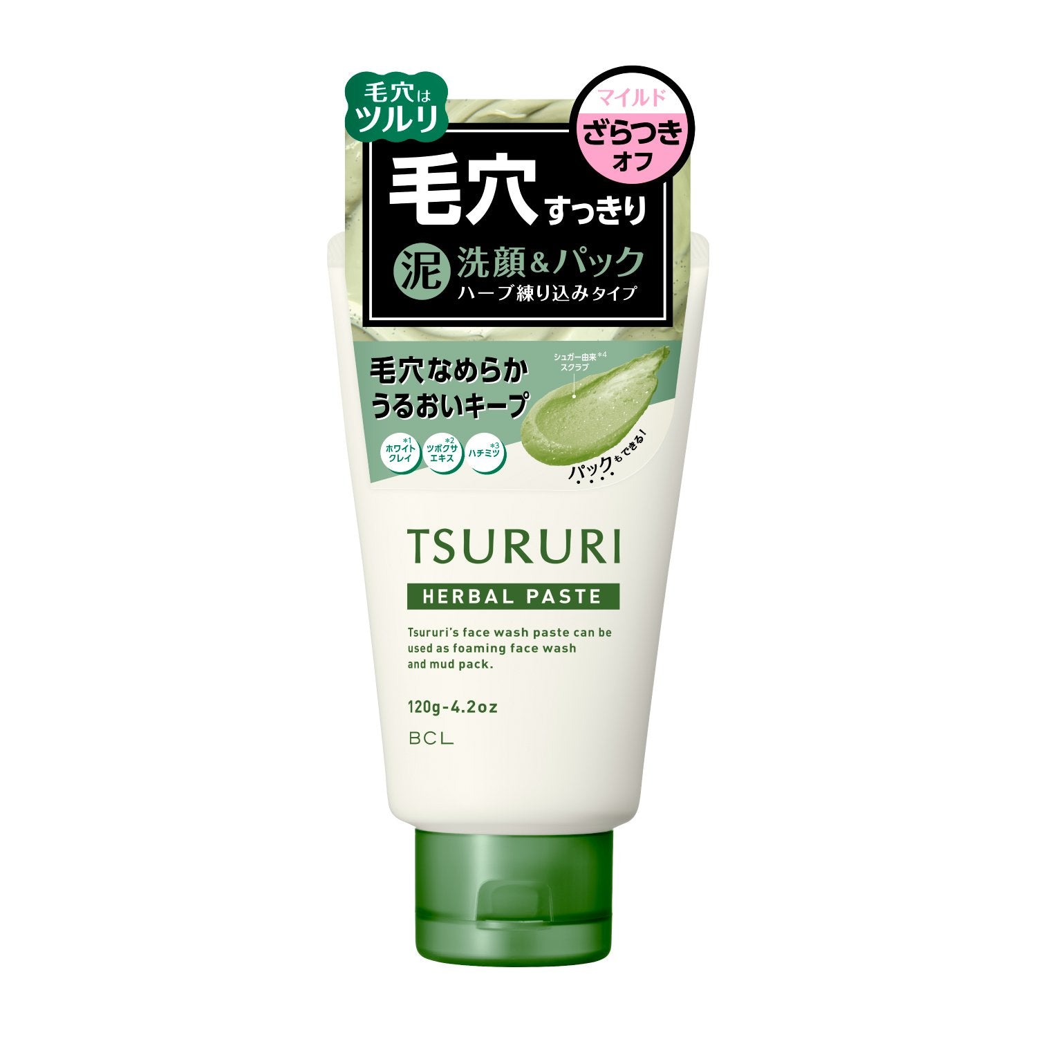 BCL Tsururi Herbal Facial Cleansing Paste Mud Pack 120g