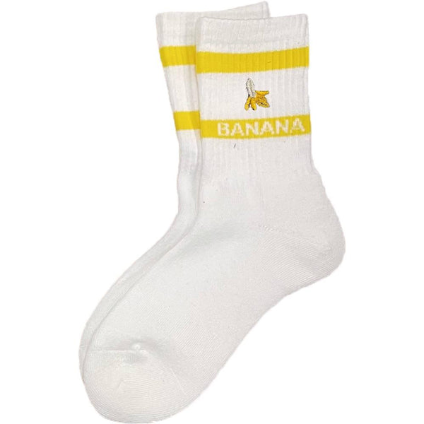 Banana Deodorizing & Sustainable White Crew Socks 25-28cm