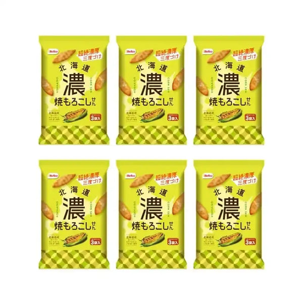 Befco Roasted Sweet Hokkaido Corn Rice Crackers 51g (Pack of 6)
