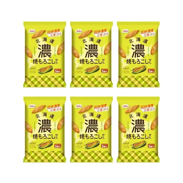 Befco Roasted Sweet Hokkaido Corn Rice Crackers 51g (Pack of 6)