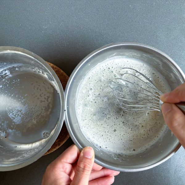 mixing the custard mixture together