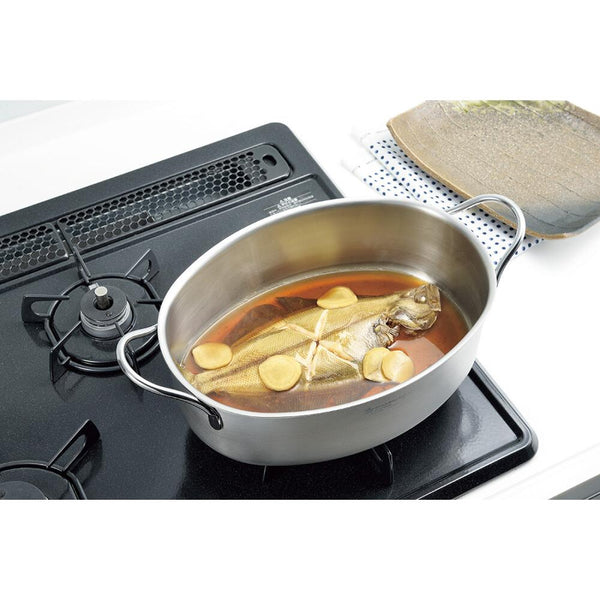 Enjuku Oval Two Handle Stock Pot Ovensafe Pan 28cm 4.3L