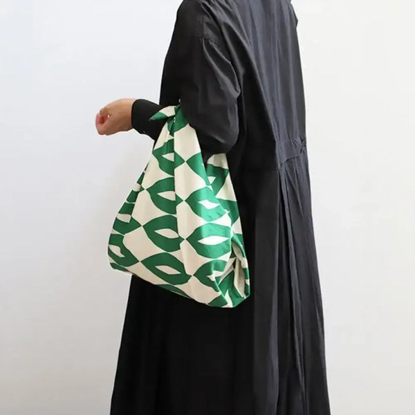 Furoshiki Green & White Pattern Designed Cotton Wrapping Cloth 90cm