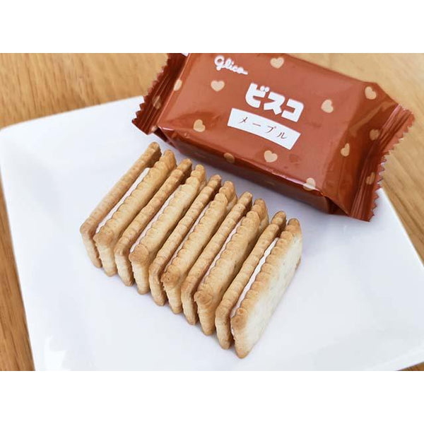 Glico Bisco Maple Syrup Flavored Cream Sandwich Cookies 15 Pieces (Pack of 5)