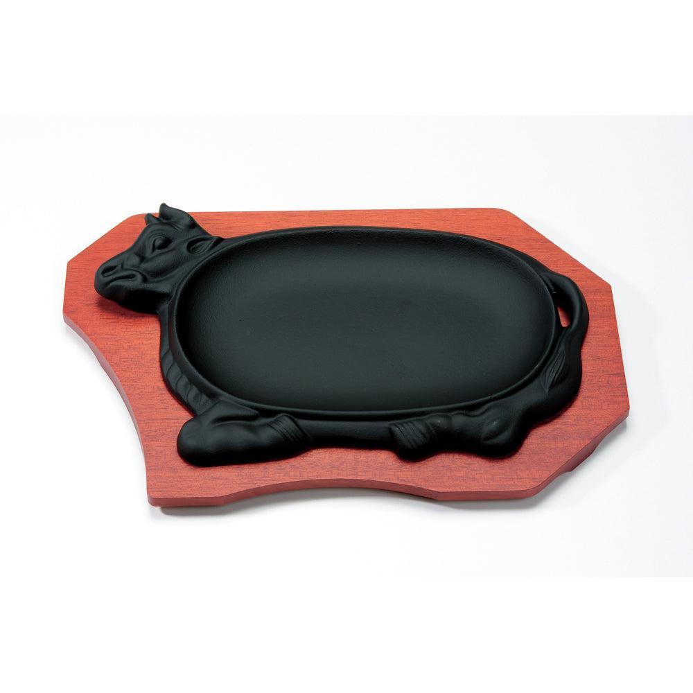 Ikenaga Cast Iron Steak Plate Cow-Shaped Sizzling Plate 21cm