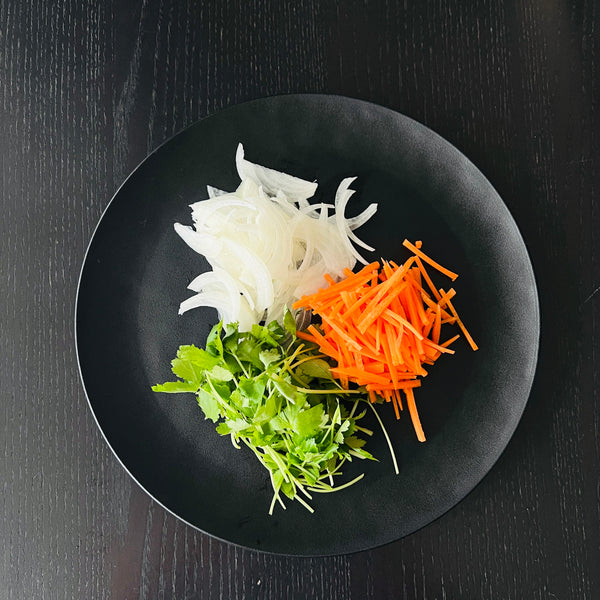 cut vegetables for kakiage