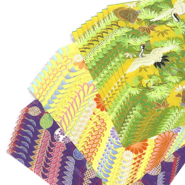 Kamiiso Washi Japanese Crane Pattern Chiyogami Origami Paper 24 ct.