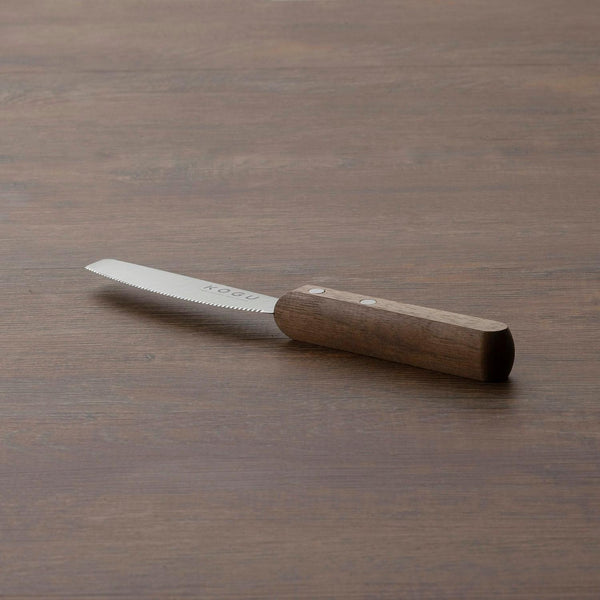Kogu 2-in-1 Bread Knife & Spreader with Serrated Edge Wooden Handle