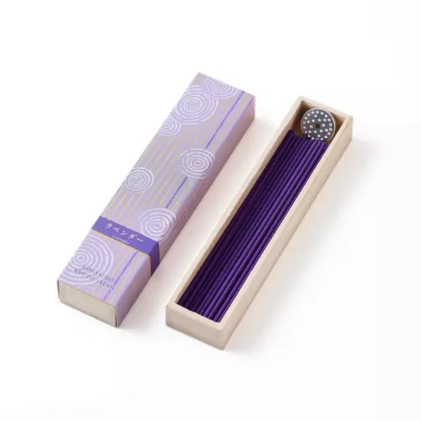 Kousaido Soothing Lavender Long Incense Sticks In Wooden Box 40 ct.