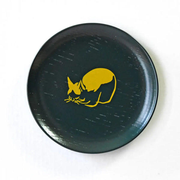 Mamezara Lacquered Small Plate Cute Animal Design