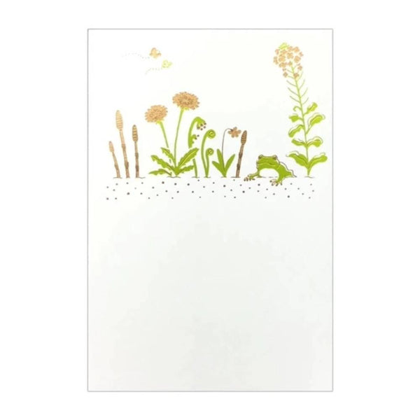 March Seasonal Foil Stamped Postcard Frog Design