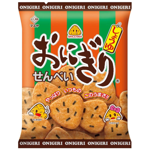 Masuya Onigiri Senbei Soy Sauce Flavored Rice Crackers (Box of 12)