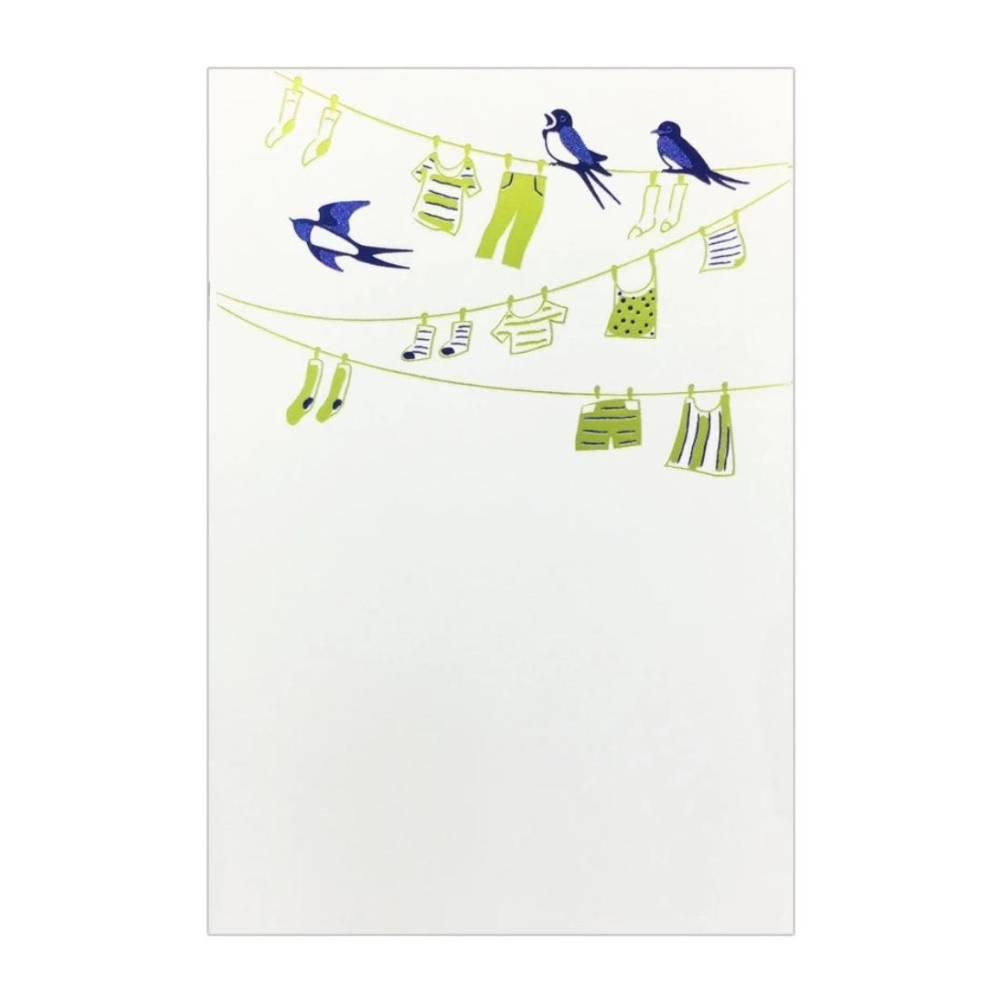 May Seasonal Foil Stamped Postcard Swallow Design