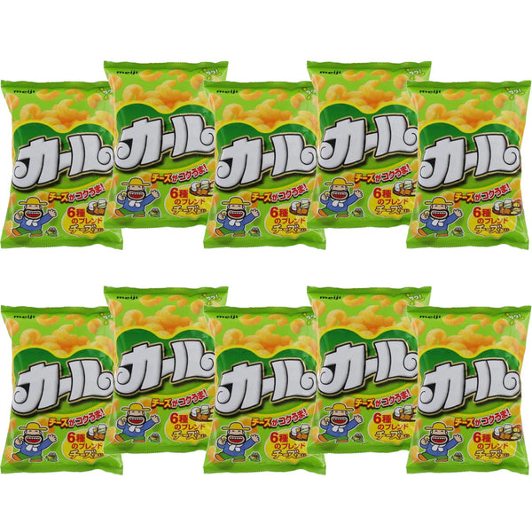 Meiji Karl Cheese Curls Corn Puff Snack (Box of 10 Bags)