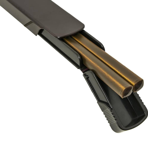 Minimalist Sliding Plastic Chopsticks Case Heat-Resistant Black 25.8cm