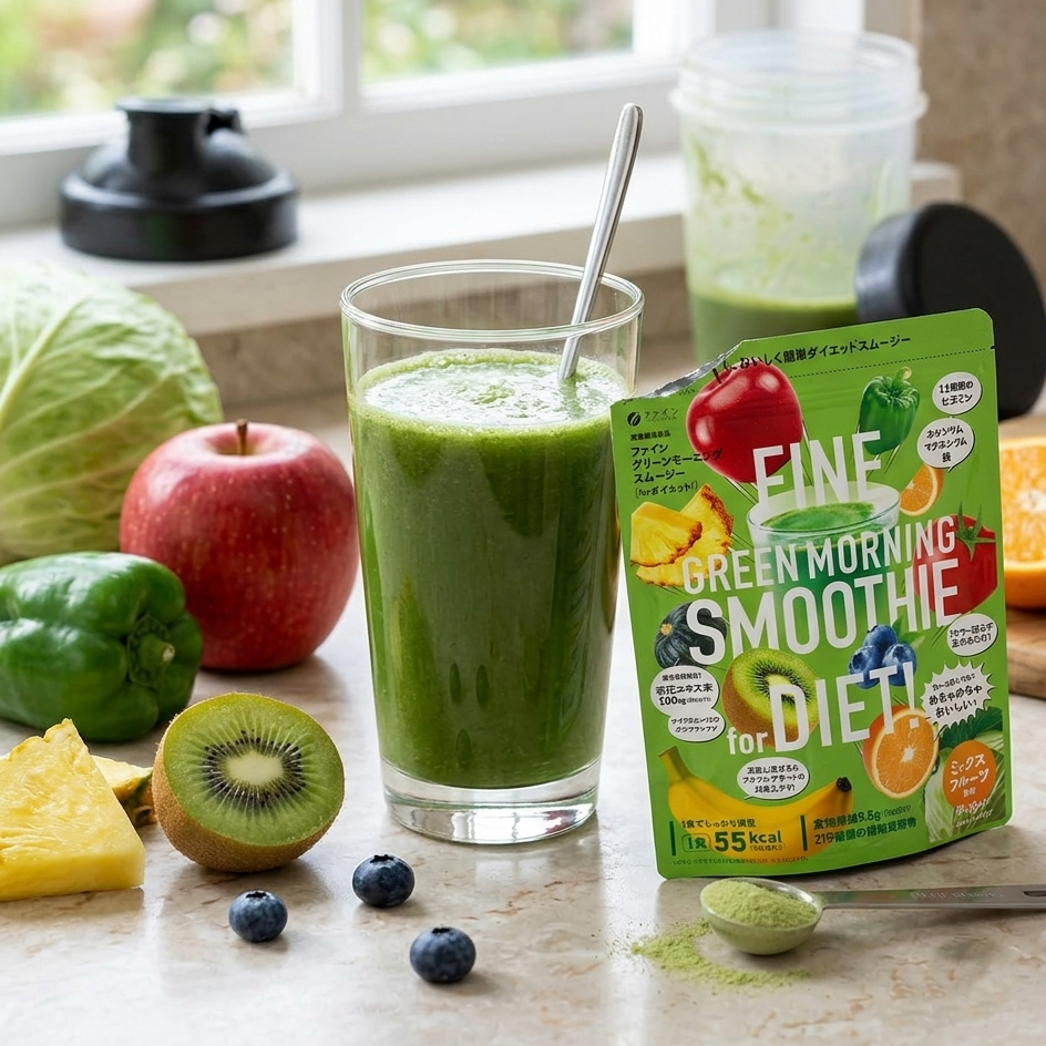 Fine Morning Smoothie Vegetable & Fruit Mix Green Juice Powder 7.1oz