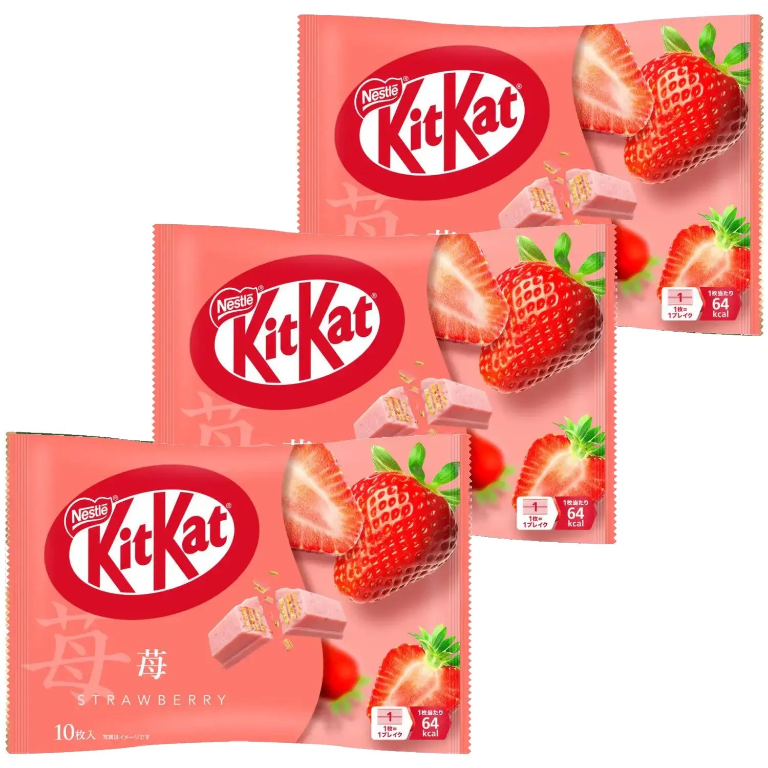 Japanese KitKat Strawberry – 10 Chocolate Bars, Party Size Bag