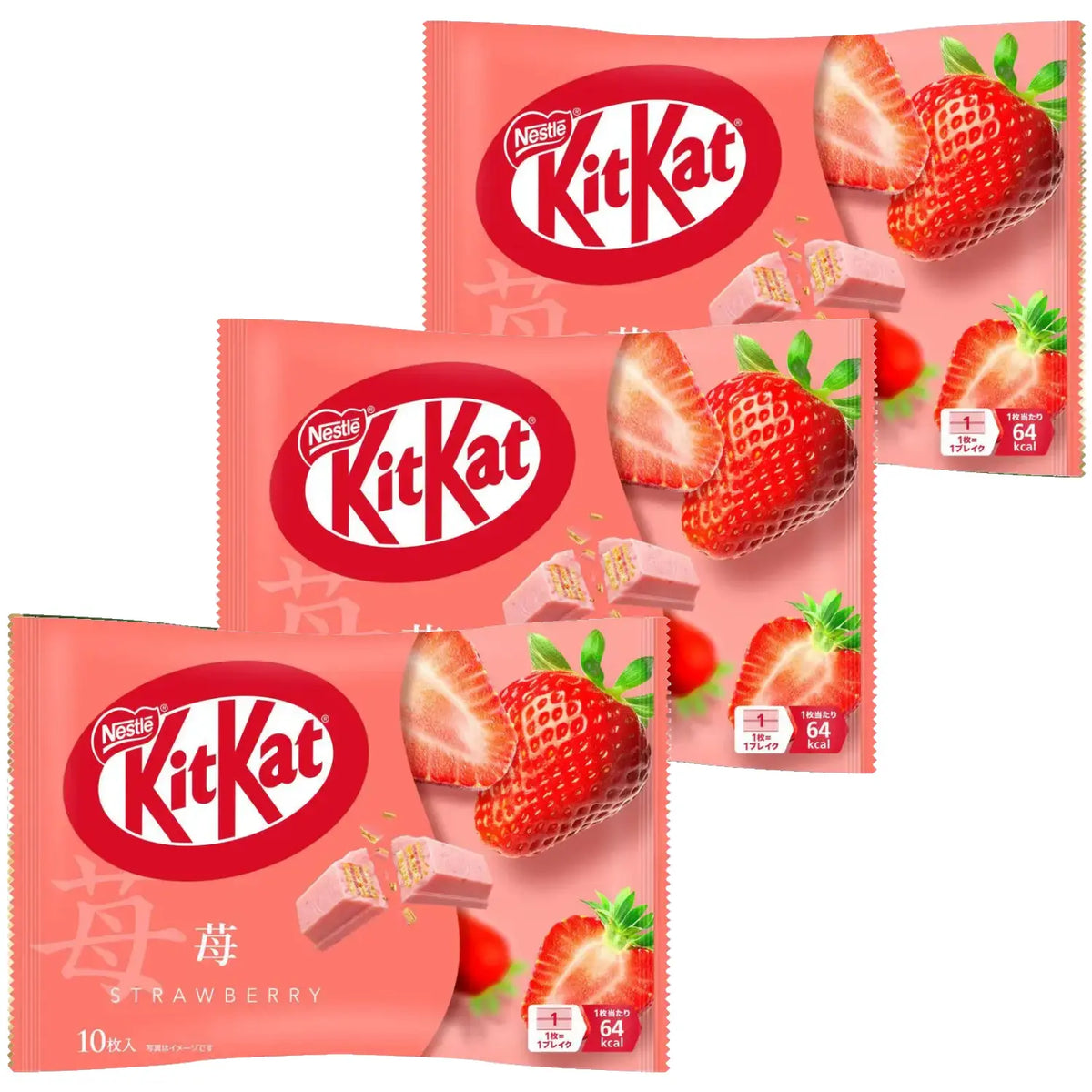 Japanese KitKat Strawberry – 10 Chocolate Bars, Party Size Bag