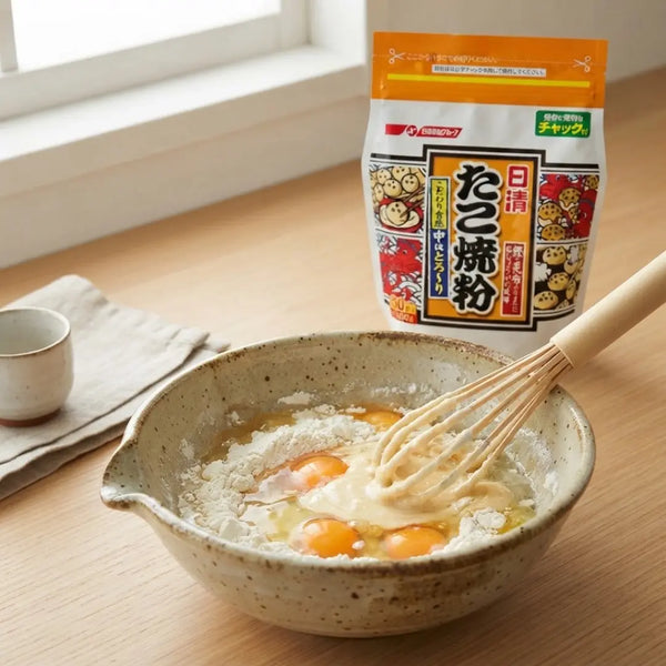 Nisshin Takoyaki Flour Mix Seasoned Batter for Octopus Balls 17.6oz