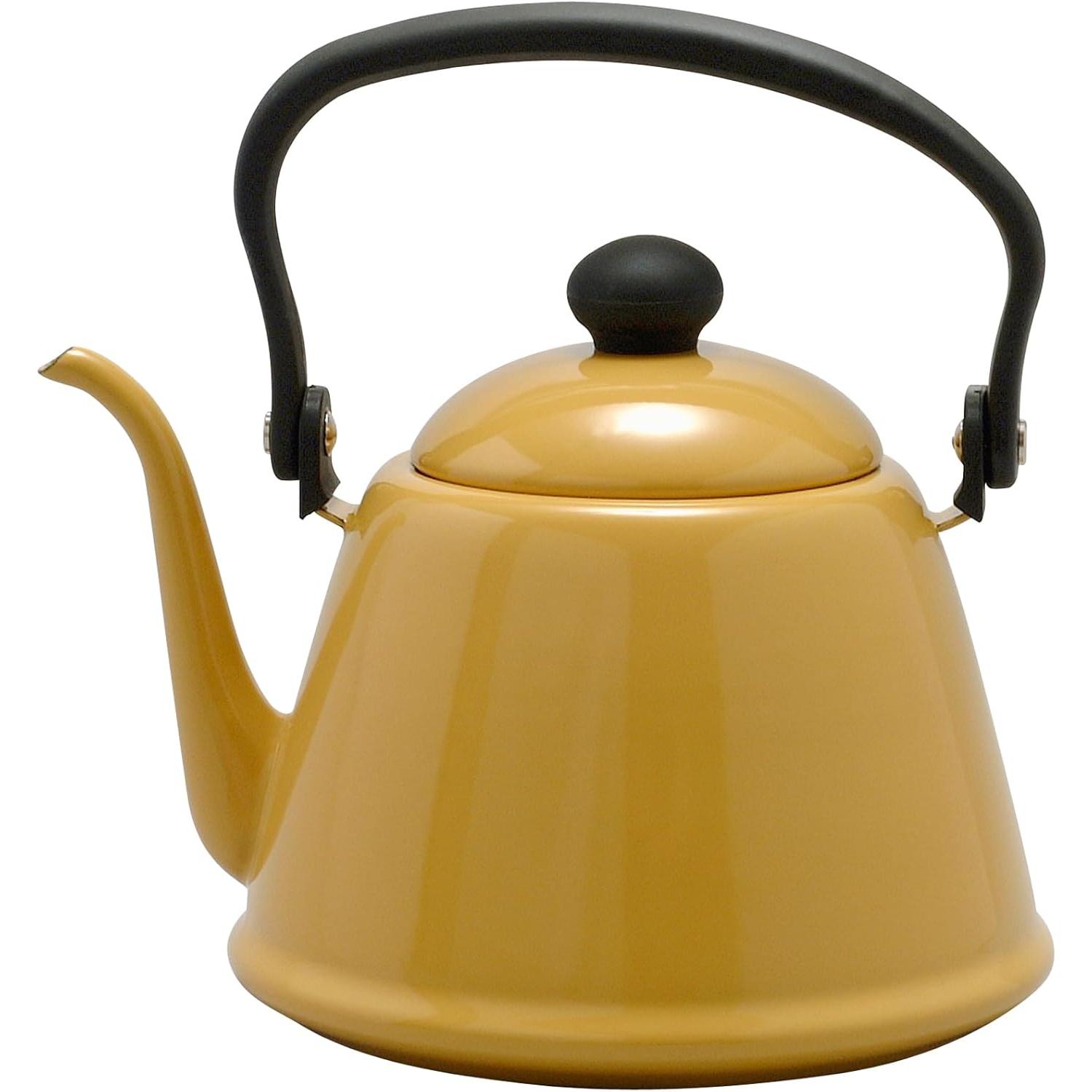 Noda Horo Drip Kettle II Retro Enamel Gooseneck Kettle Yellow 2L