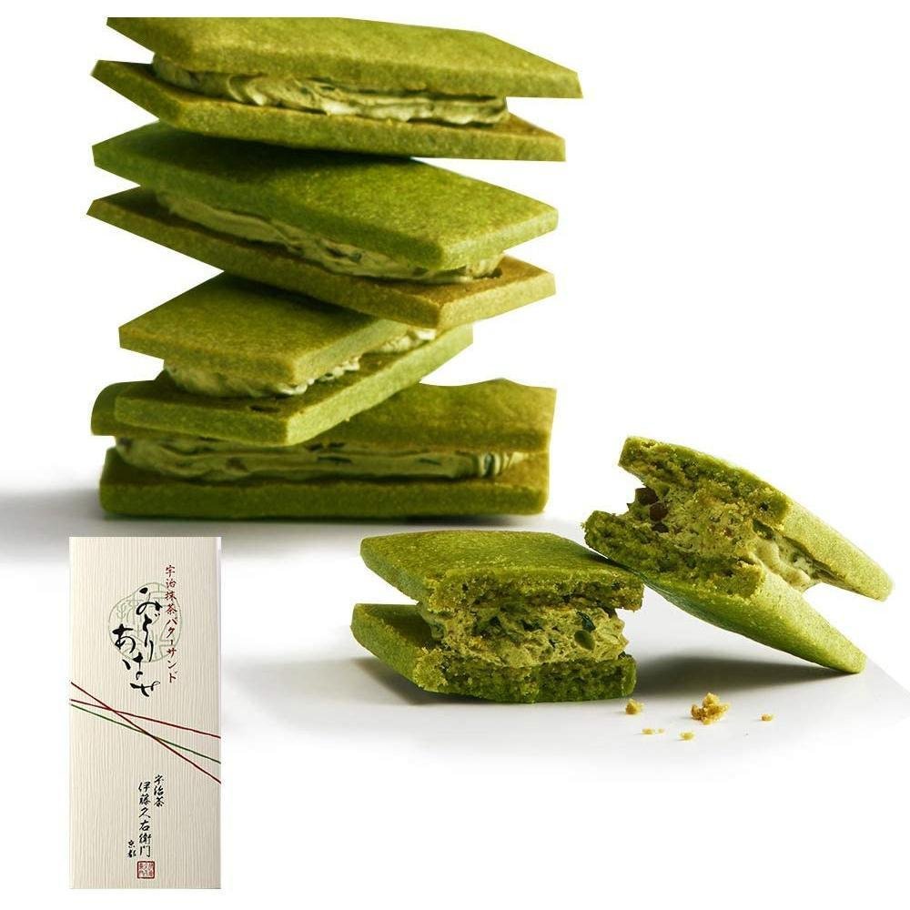 Itohkyuemon Uji Matcha Butter Sand Matcha Sandwich Cookies 5 Pieces