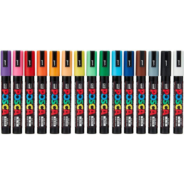 Mitsubishi Uni Posca Paint Marker Set 15 Colors PC-5M 15C