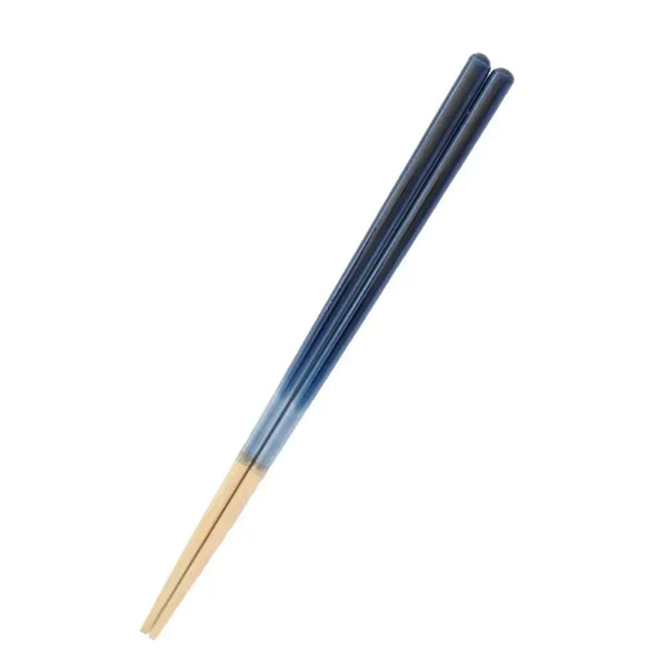Premium Wooden Chopsticks Non-Slip Dishwasher Safe Gradient Blue 23cm