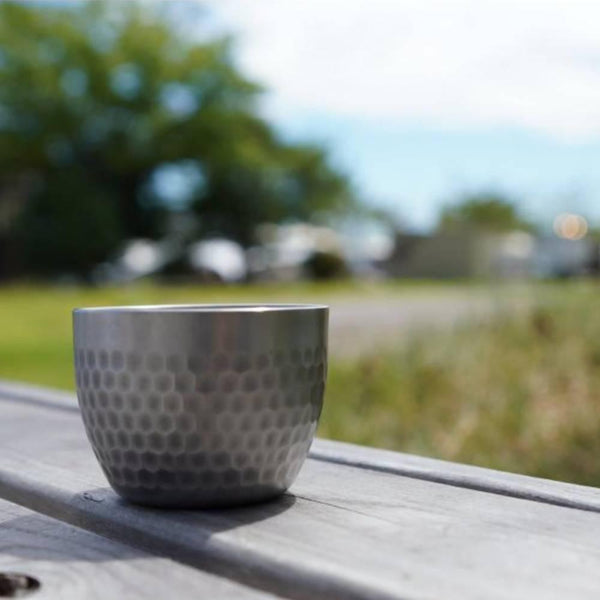 Ptygrace Titanium Hammered Sake Cup Double Wall Insulated 60ml