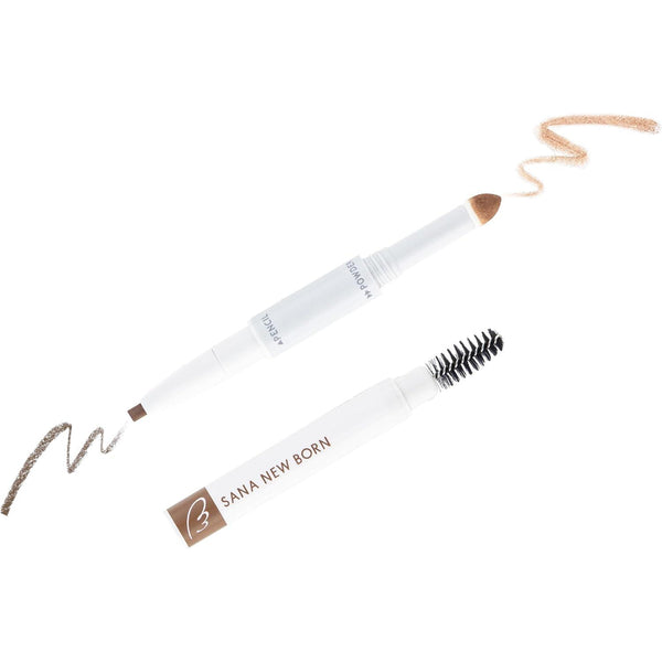 SANA NewBorn W Brow EX Eyebrow Pencil, Powder and Brush