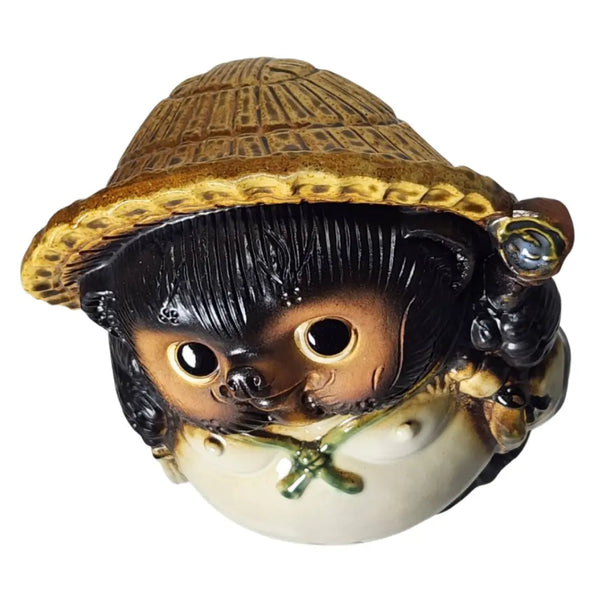 Shigaraki Ware Handmade Ceramic Tanuki Figurine Japanese Raccoon Dog 220mm
