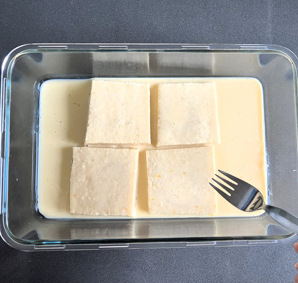 flipping the shokupan onto the other side