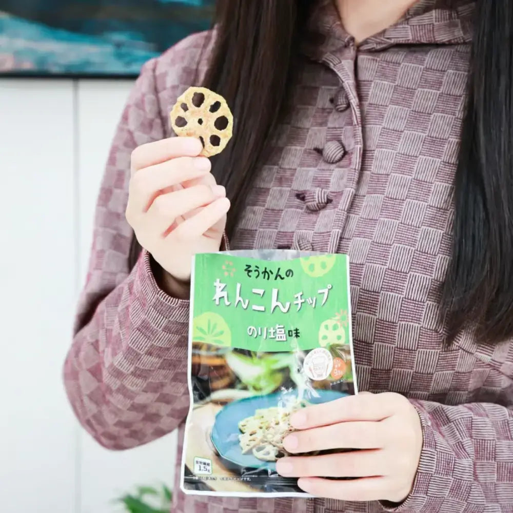 Sokan Nori Renkon Chips Japanese Seaweed Flavored Lotus Root Chips 18g