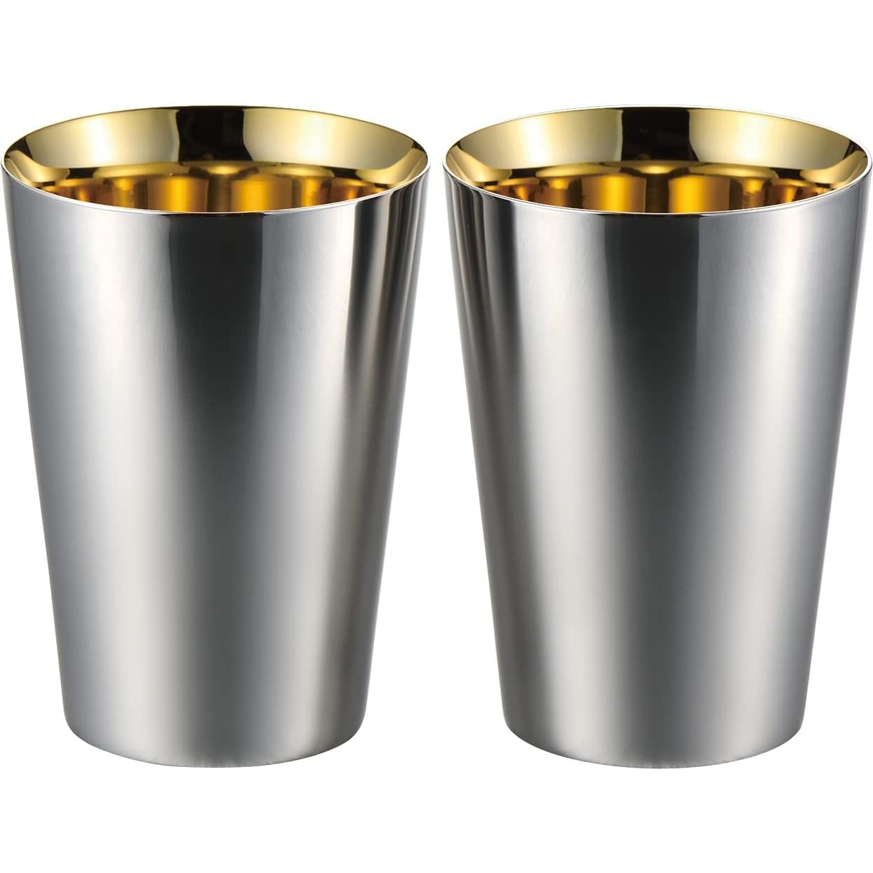 Double Titanium Tumbler Premium Metal Tumbler Gift Japanese Cup (Gold popular / Silver)