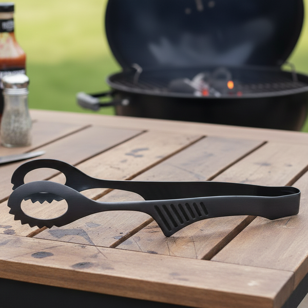 Todai Matte Black Stainless Steel Buffet Clever Tongs 218mm