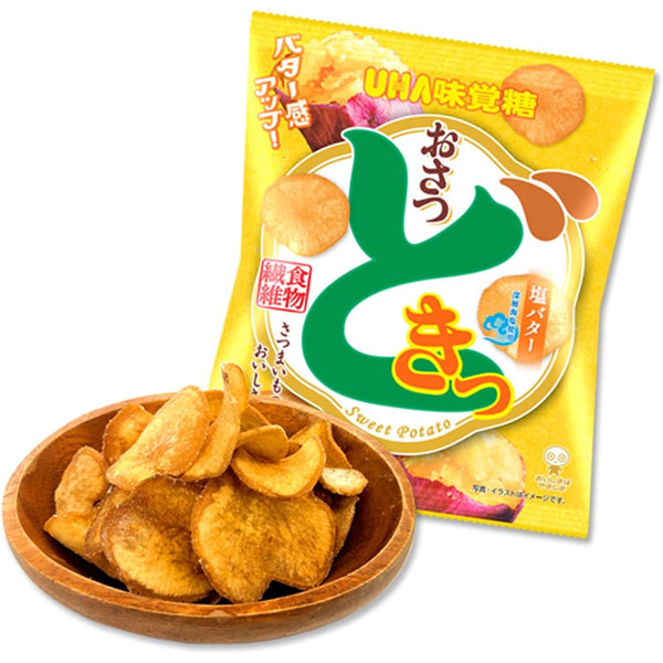 UHA Mikakuto Osatsudoki Salted Butter Sweet Potato Chips 65g (Pack of 3)
