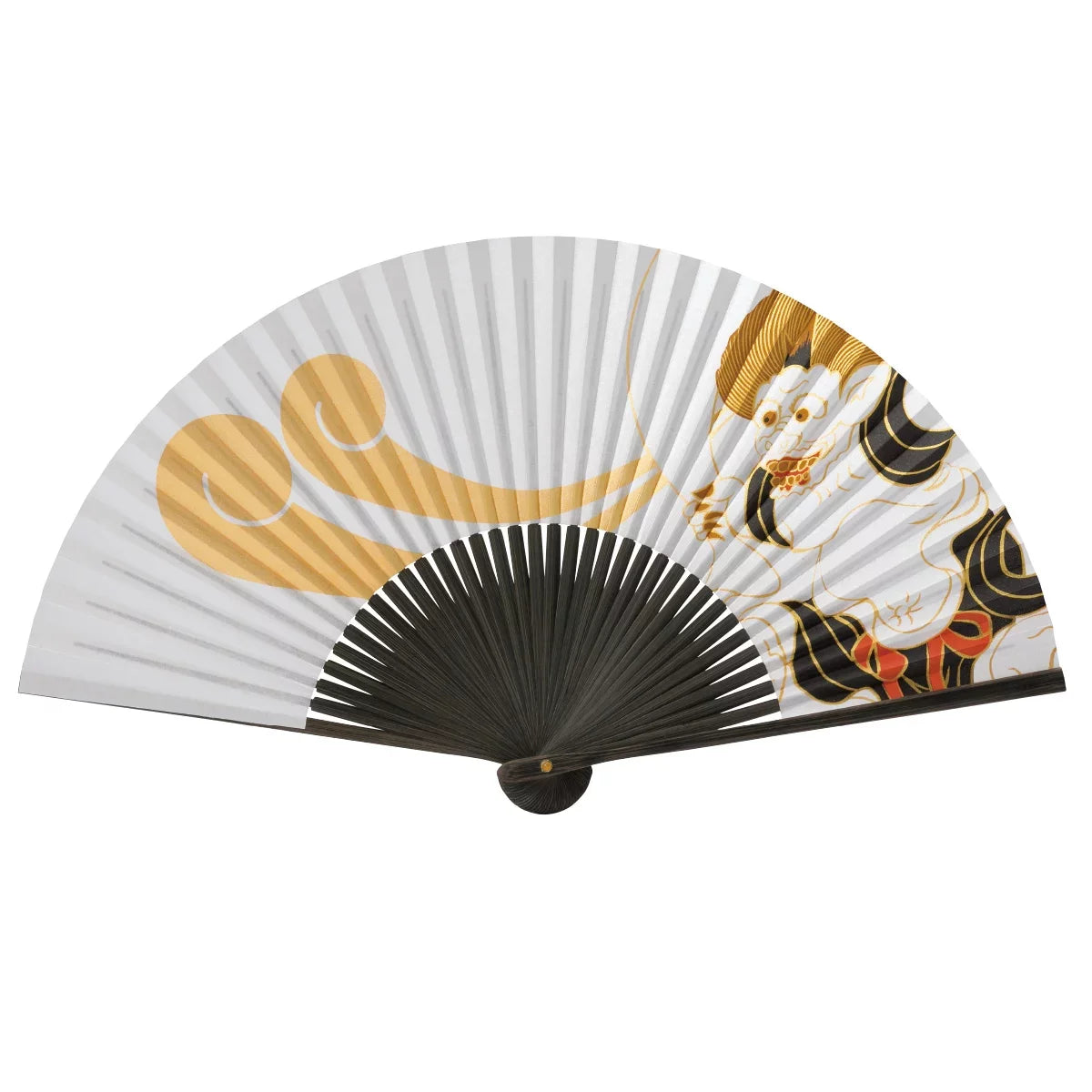 Yamani Fujin Wind God Design Japanese Sensu Folding Fan 21.5cm