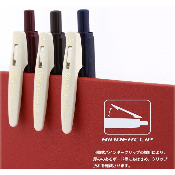 Zebra Sarasa Clip Vintage Color Gel Ink Pens 5 Colors 0.5mm JJ15-5C-VI-N