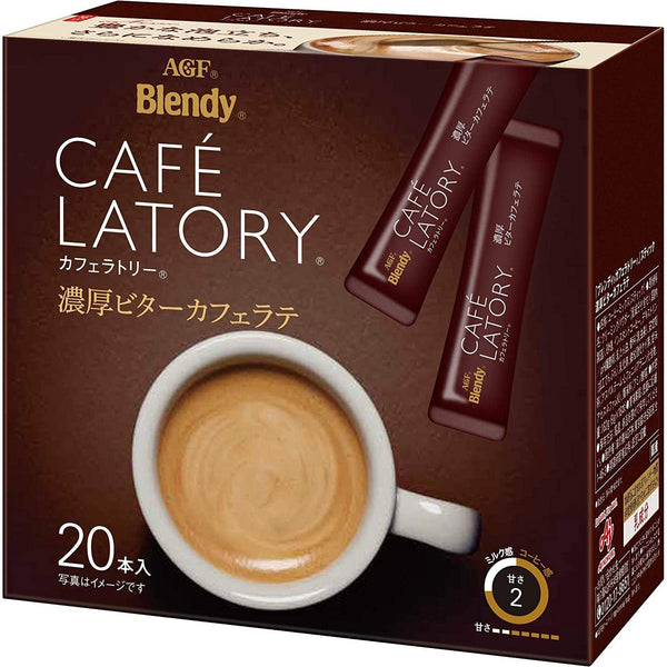 AGF Blendy Cafe Latory Rich Bitter Cafe Latte 20 Sticks, Japanese Taste