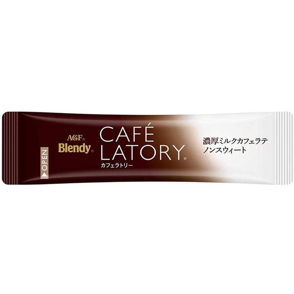 AGF Blendy Café Latory Rich Milk Cafe Latte Unsweetened 18 Sticks, Japanese Taste