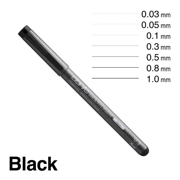 Copic Multiliner Marker Set Black 7 Pens-Japanese Taste