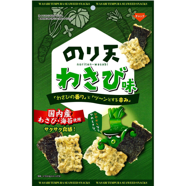Daiko Noriten Wasabi Tempura Seaweed Snack (Pack of 10 Bags), Japanese Taste