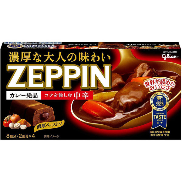 Glico Zeppin Japanese Curry Roux Blocks Medium-Hot 175g, Japanese Taste