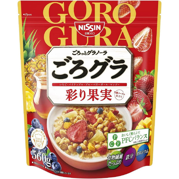Nissin Gorogura Japanese Granola Cereal Mixed Fruit 360g, Japanese Taste