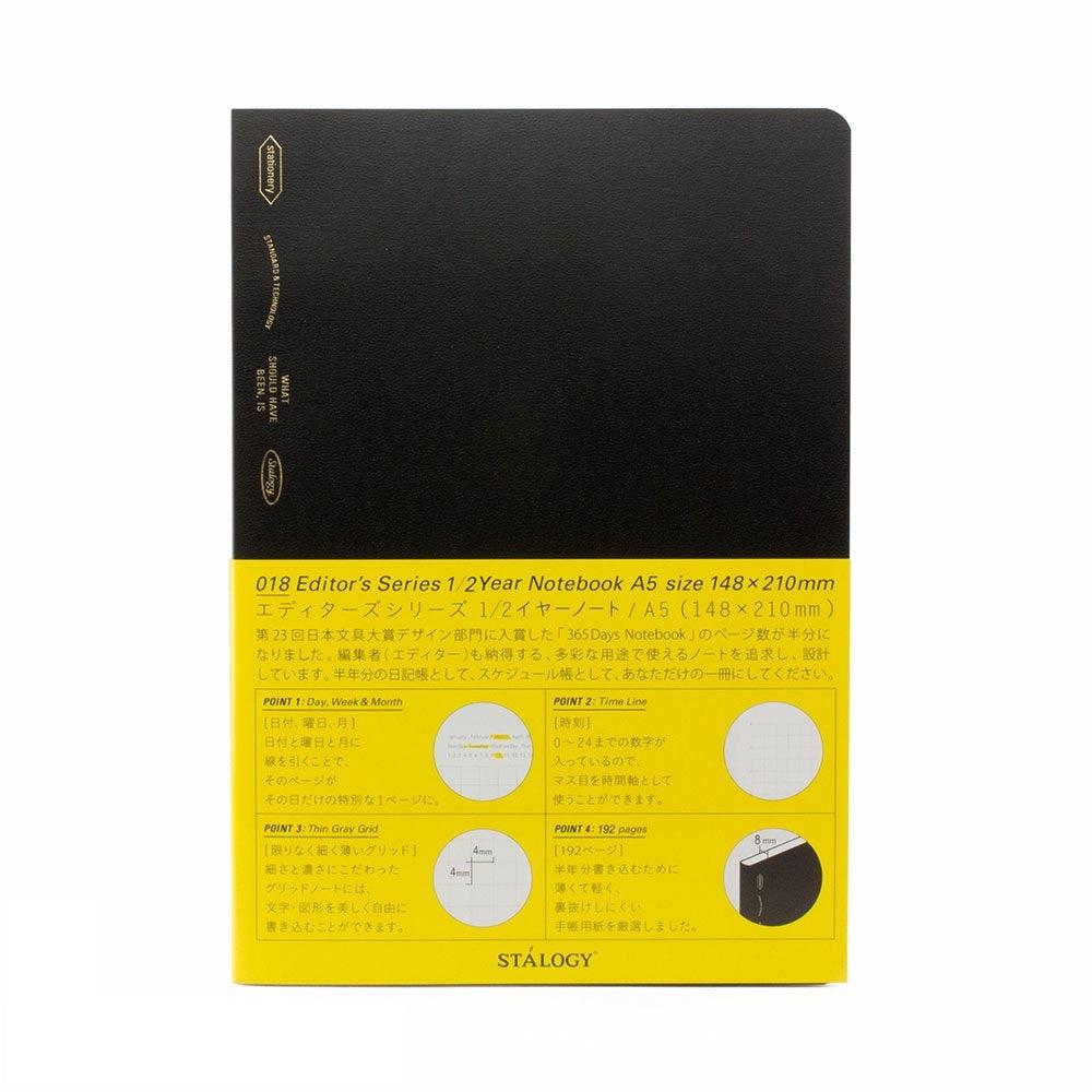Nitto Stalogy A5 Editor's Series 365 Days Notebook (Grid Paper Notebook), Japanese Taste
