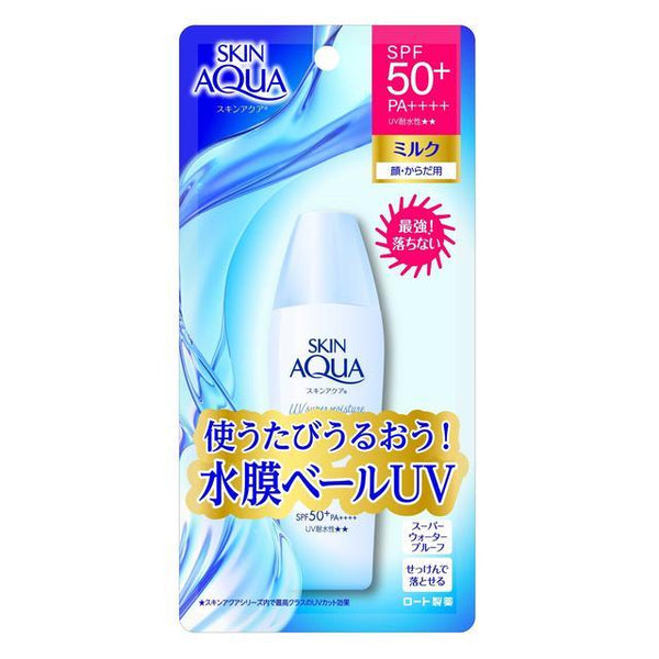 Rohto Skin Aqua Super Moisture Milk Sunscreen SPF50+ PA++++ 40ml, Japanese Taste
