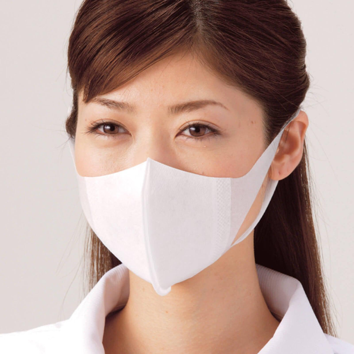 Three Layer Flexible Knitted Face Mask - White [ 6 Pcs Pack ]