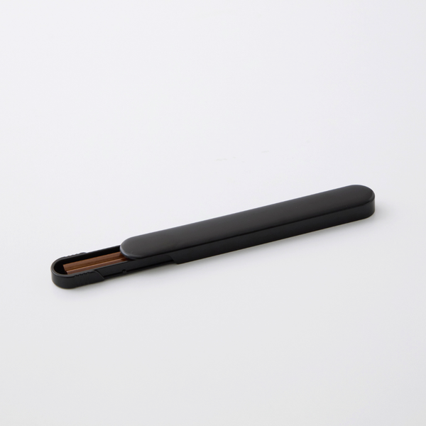 365methods Black Non-Slip Wooden Chopsticks Set with Case 7.1"
