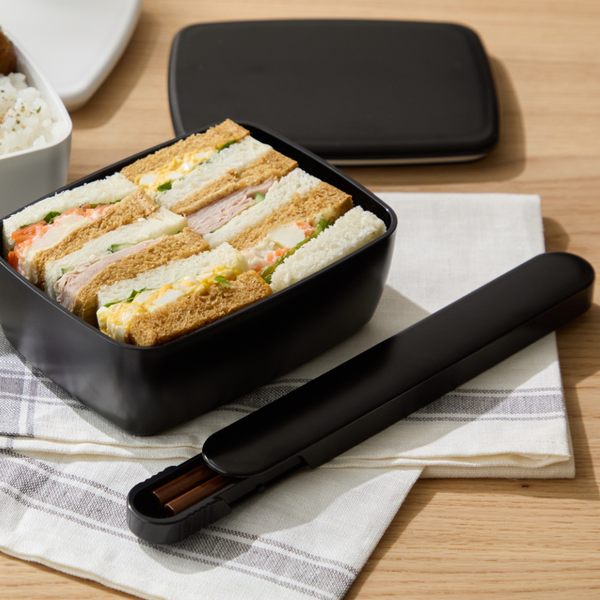 365methods Black Non-Slip Wooden Chopsticks Set with Case 7.1"